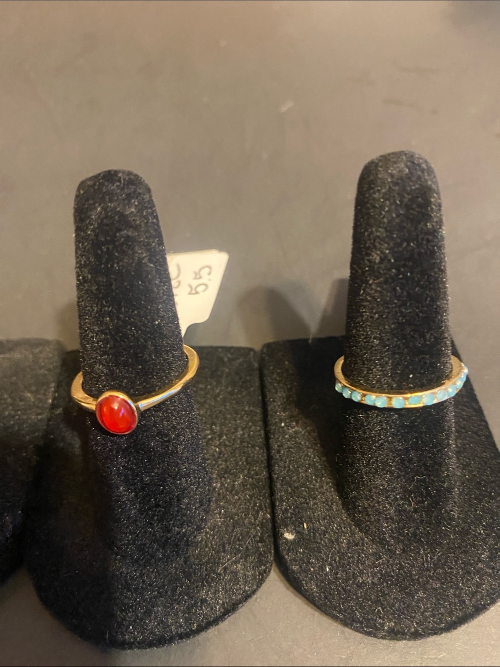 Delicate Mixed Stone Stackable Ring Set - Gold Tone - Picture 4 of 4